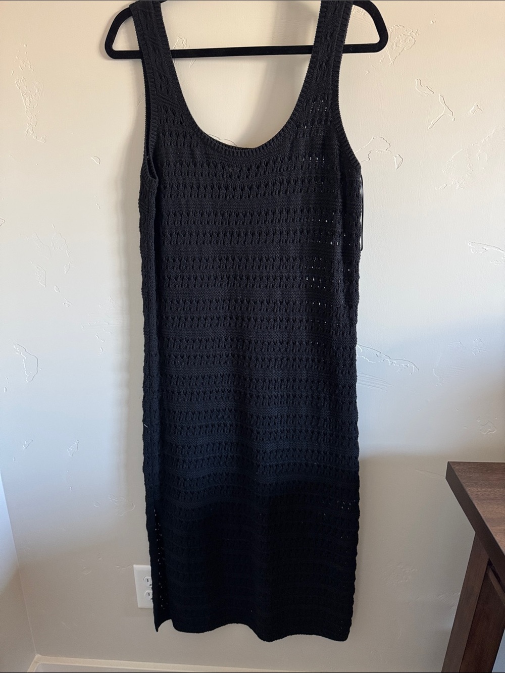 Old Navy black crochet maxi dress. NWT